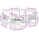  Set vanjskih sofa 5 kom. Prirodna i svijetlo siva | shoptok.hr