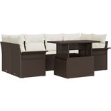  7-delni vrtni set s blazinami Rjava poly ratan | Shoptok.si