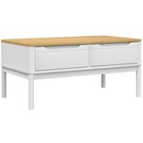 Maison Chic Klubska mizica - kavna mizica - Nizka mizica FLORO bela 99x55,5x45 cm trdna borovina, (21754120) Cene