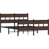 vidaXL Posteljni okvir brez vzmetnice z vzglavjem/vznožjem 140x190 cm | Shoptok.si