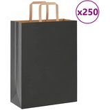 vidaXL Papirnate vrećice 250 kom s ručkama crne 26x12x35 cm | shoptok.hr