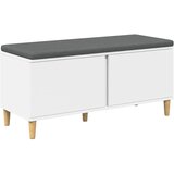  Klupa za hodnik s jastukom s pohranom Bijeli 100 x 38 x 46 cm | shoptok.hr