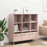 vidaXL Visoka komoda ružičasta 101,5x39x103,5 cm od čelika | shoptok.hr