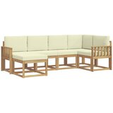 vidaXL Zunanja garnitura za sedenje 6 pcs Bela in krem Poliester, (5000270199) | Shoptok.si
