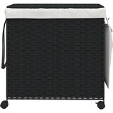 vidaXL Košara za rublje s kotačima crna 60 x 35 x 60 5 cm od ratana | shoptok.hr