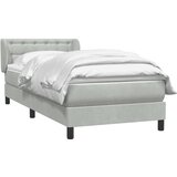 Box Spring krevet s madracem svijetlo sivi 80x210 cm baršun | shoptok.hr