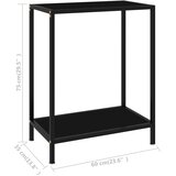 Konzolni stol crni 60 x 35 x 75 cm od kaljenog stakla | shoptok.hr