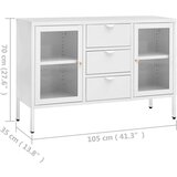 vidaXL komoda bijela 105 x 35 x 70 cm od čelika i kaljenog stakla | shoptok.hr