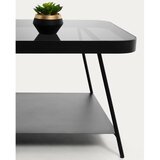Kave Home Črna mizica s stekleno mizno ploščo 45x90 cm Duilia – | Shoptok.si