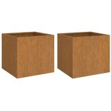 vidaXL Cvetlično korito 2 kosa sivo 32x30x29 cm odporno jeklo | Shoptok.si