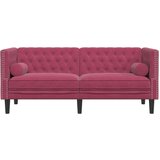  Kavč chesterfield z vzglavniki dvosed vinsko rdeč žamet | Shoptok.si