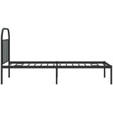 vidaXL Kovinski posteljni okvir z vzglavjem črn 90x200 cm | Shoptok.si