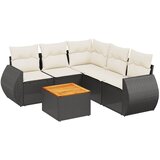  6-dijelni set vrtnih sofa s jastucima crni od poliratana | shoptok.hr