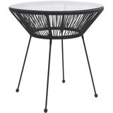 vidaXL Vrtni blagovaonski stol crni Ø 70 x 74 cm od ratana i stakla Cijene