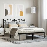 vidaXL Metalni okvir za krevet s uzglavljem crni 140x190 cm Cijene
