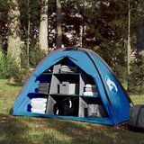 vidaXL Šotor za shranjevanje z 9 predelki moder 125x50x68 cm 185T taft | Shoptok.si
