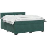 Boxspring krevet s madracem Tamnozelena 140 x 200 cm Baršun - Tamnozelena 140 x 200 cm Dizajn s rombovima | shoptok.hr
