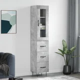  Visoka komoda siva betona 34,5x34x180 cm od konstruiranog drva