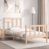 vidaXL Posteljni okvir z vzglavjem 3FT trden les | Shoptok.si