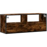 vidaXL TV omarica dimljen hrast 100x31x39,5 cm inž. les in kovina | Shoptok.si