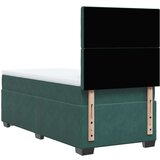 vidaXL Box spring postelja z vzmetnico temno zelena 100x200 cm žamet | Shoptok.si