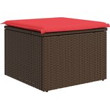  Vrtna stolica s jastukom smeđa 55x55x37 cm poli ratan | shoptok.hr
