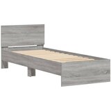  The Living Store Posteljni okvir z vzglavjem siva sonoma 75x190 cm inž. les - Posteljni Okvir, (21527945) | Shoptok.si