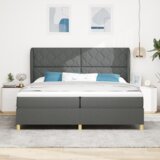 Box Spring Postelja z Vzmetnico Temno Siva 200x200 cm Tkanina, (22051074) | Shoptok.si