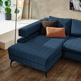 Hom`in KOTNA SEDEŽNA GARNITURA, šenilja temno modra | Shoptok.si