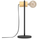 Eglo Chieveley stolna lampa E27, 41 cm, crna/drvo, 43543 | shoptok.hr