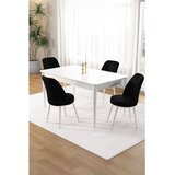 Hanah home trpezarijski set Pir, sto i 4 stolice, bela ploča, crna tkanina Babyface | Eponuda.com
