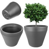 KADAX cvetlični lonec velik okrogel vrtni lonec za teraso antracit 39 cm, (5000350611) | Shoptok.si