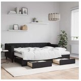 vidaXL Dnevni krevet na razvlačenje s ladicama crni 80x200 cm tkanina Cijene