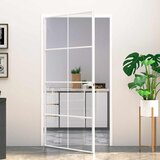 Sobna vrata bijela 102x201,5 cm kaljeno staklo i aluminij tanka | shoptok.hr