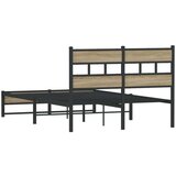 vidaXL Metalni okvir kreveta bez madraca boja hrasta sonome 120x190 cm | shoptok.hr