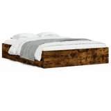 Maison Chic posteljni okvir - dvoposteljna postelja - zakonska postelja s predali dimljen hrast 140x200 cm inž. les, (21696869) | Shoptok.si