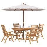  Vrtni set za objed 5 kom. Smeđa Čvrsto teak drvo | shoptok.hr