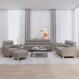  4-dijelni set sofa s jastucima smeđesivi od tkanine | shoptok.hr