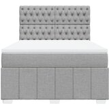  Krevet box spring s madracem svjetlosivi 140x200 cm od tkanine Slike