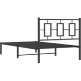  Metalni okvir za krevet s uzglavljem crni 100x200 cm | shoptok.hr