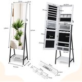 Costway Omara za nakit z ogledalom in osvetlitvijo Toaletna mizica z ogledalom, (5000331387) | Shoptok.si