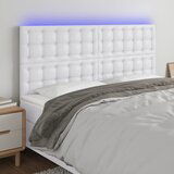 The Living Store led posteljno vzglavje belo 160x5x118/128 cm umetno usnje - led vzglavje, (21418948) Cene