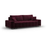 Cosmopolitan Design Bordo rdeča žametna raztegljiva sedežna garnitura s prostorom za shranjevanje 250 cm Wicklow – | Shoptok.si