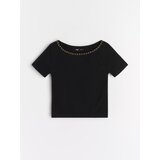 Sinsay Pamučna bluza s ukrasnim izrezom | shoptok.hr