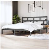  Posteljni okvir siv iz borovine 200x200 cm | Shoptok.si