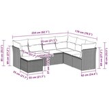  7-dijelni set vrtnih sofa od poliratana s jastucima crni | shoptok.hr