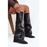 Boto Insulated Women's Boots with Turned Cuff on Heel Black Elivira | Shoptok.si