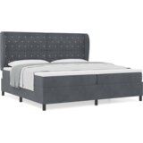 vidaXL Krevet s kutijom s madracem tamno sive boje 200x200 cm baršun | shoptok.hr