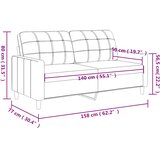  Dvosjed od tkanine smeđesivi 140 cm | shoptok.hr