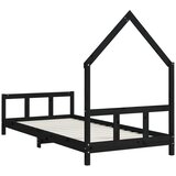  Okvir za dječji krevet crni 90 x 200 cm od masivne borovine | Eponuda.com